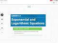 Exploring Exponential and Logarithmic Equations