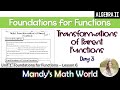 Exploring Transformations of Parent Functions