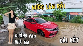 Civic Đỏ Mà Đen, Đi Rước Bạn Gái Gặp Ngay Bão Lớn, Nước Lên Cao