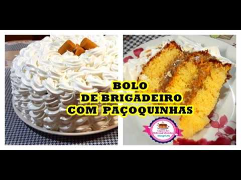 BOLO DE BRIGADEIRO COM PAÇOQUINHAS | MASSA, RECHEIO E COBERTURA DE MARSHMALLOW DELICIOSOS