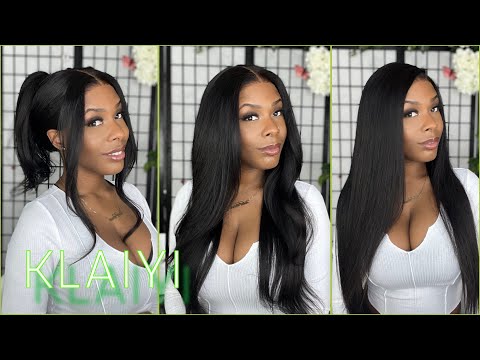 Multi Styles! Upgrade Drawstring 7*5 Silk Press Yaki Straight Wig Effortless Install Ft. Klaiyi hair