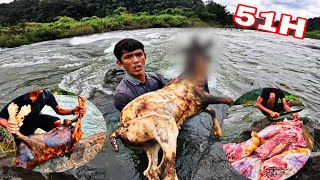 51H Săn Thịt Ngon Giữa Rừng | Ngủ Qua Đêm Trong Rừng Giữa Cơn Mưa Lớn Đầu Mùa Săn Cá Rừng 
