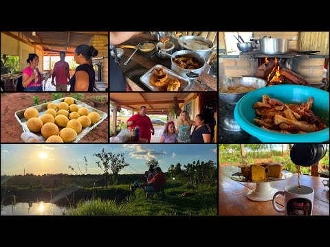 MANHÃ DE DOMINGO RECEBENDO OS AMIGOS| ALMOÇO CAIPIRA COM MUITA FARTURA 🙏🏼VIDA SIMPLES DE UMA FAMÍLIA