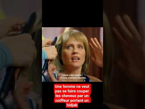 Une femme ne veut pas se faire couper les cheveux par un coiffeur portant un hidjab #shorts