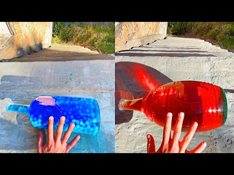 Breaking glass bottles on stair!⚠️🔥 #asmr