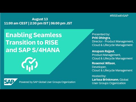 Enabling Seamless  Transition to RISE and SAP S/4HANA
