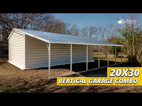 20x30 Metal Garage with 12x30 Lean To Carport from Start to Finish