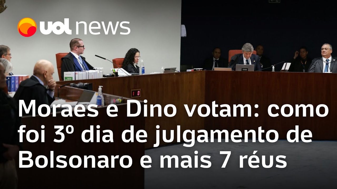 Moraes e Dino votam para condenar Bolsonaro e mais 7 por trama golpista como foi sessão no STF