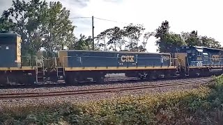 RARE Old CSX GP9 SLUG on CSX Train! Big CSX Military Train! Virginian Heritage Unit! CSX Trains Meet