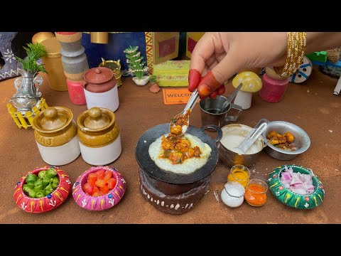 Miniature Dosa Recipe l Miniature Chicken Dosa Recipe l Miniature Cooking l Mini Dosa