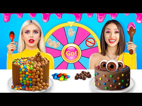 No Hands VS One Hand VS Two Hands Cake Decorating Challenge! Best Rainbow Sweets by RATATA BOOM