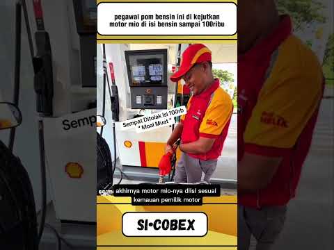 pegawai pom bensin ini di kejutkan motor mio di isi bensin sampai 100 ribu #shorts