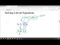 Solving Literal Equations: Key Concepts and Techniques