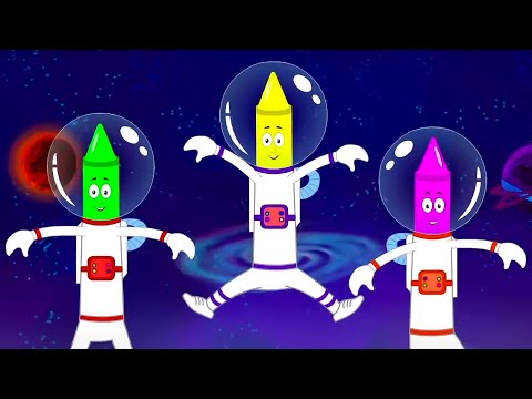 Five Little Astronauts Jumping On The Bed Nursery Rhyme And Kids Song