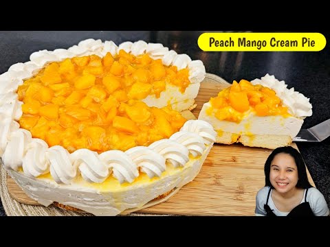 Peach Mango Cream Pie. NO BAKE!