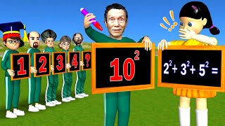 Scary Teacher 3D vs Squid Game Hard Math Test Level Max Challenge Miss T vs 5 Neighbor Who's Loser