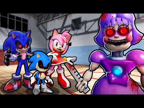 EVIL SONIC FAMILY VS MISS ANI-TRONS DETENTION IN ROBLOX