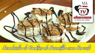Receita de Sanduíche de Cookies de Baunilha com Sorvete - TvChurrasco