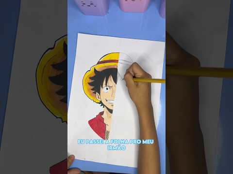 •QUEM DESENHA A MELHOR METADE DO LUFFY?! #desafiodedesenho #onepiece