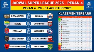 Jadwal liga 1 2025 - Persib vs Borneo FC - Dewa United vs Persija - klasemen liga 1 2025 terbaru