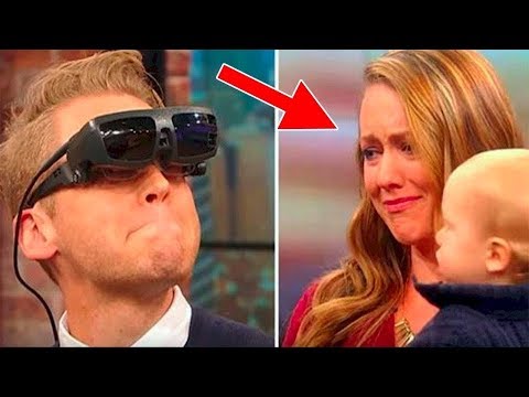 رجل أعمى يرى زوجته و إبنه لأول مرة فى حياته .. !!
