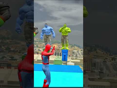 GTA 5 Epic Water Ragdolls | Spider-Man vs Hulk Jumps / Fails ep.107 #shorts