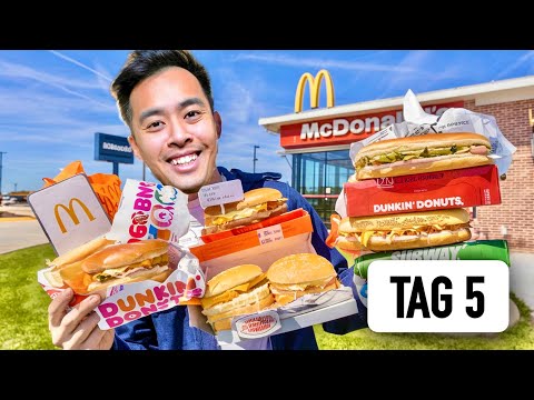Ich habe eine Woche NUR FAST FOOD gefrühstückt! 🍔🍕