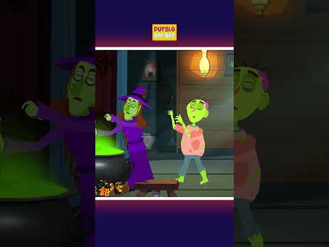 💀Esqueletos saltando en la cama - Canción divertida de Halloween #shorts #halloween #puebloteehee