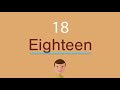 Aprendiendo el número dieciocho en inglés