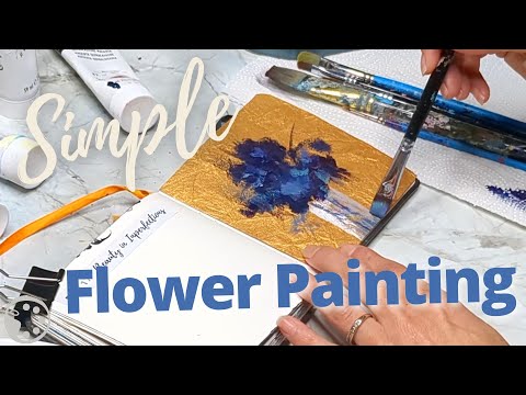 Simple Flower Painting Tutorial - Paint Along for Relaxation