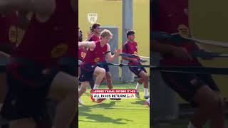 LAMINE YAMAL GIVING IT HIS ALL IN HIS RETURN TO TRAINING! 💪🏽🔥#LamineYamal #Barcelona #Spain #