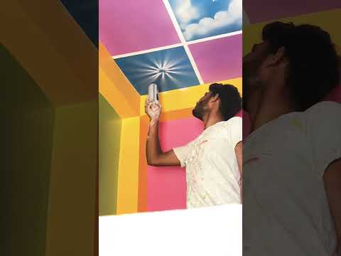 Sky celing desigin painting 🏡#3dpanting #wallpanting