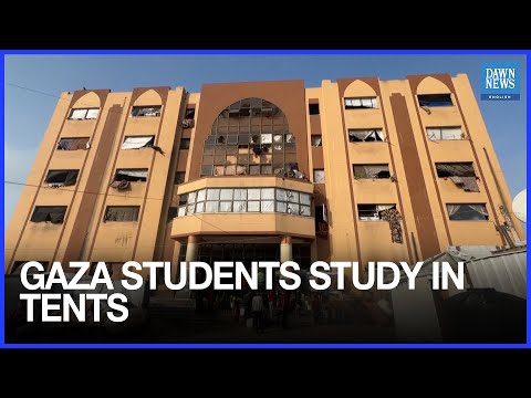 YouTube video thumbnail: With Dreams on Hold, Gaza Students Attend Classes in Tents at Al-Aqsa University