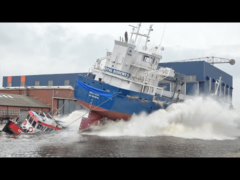 Ship Launch of General Cargo Ship ELKE K. at Royal Bodewes shipyard