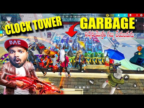 FREE FIRE FUNNY PARKING IN CLOCK TOWER - FUNNY FREE FIRE MOMENTS - TELUGU GAMING ZONE FUN #freefire