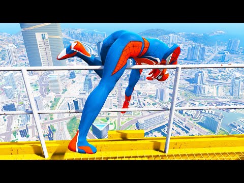 SPIDERMAN CRAZY JUMPS/FALLS #39 (GTA 5 Spider-Man Fails)