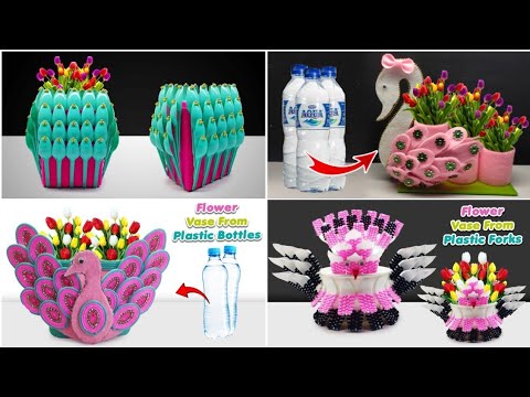 4 ide kreatif vas bunga dari barang-barang bekas | Best Out of Waste | Flower Vase Ideas