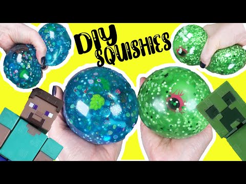 Minecraft Movie DIY Squishies with Squishy Maker with Steve and Mobs! Crafts for Kids