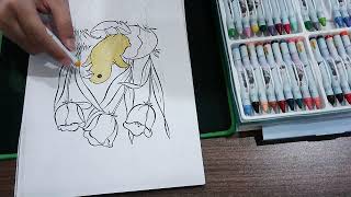 Coloring Picture Of Ducklings Hatching Under The Flowers 2