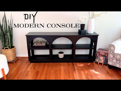 DIY Modern Console Table From Wood! (Step-by-Step) - Thrift Diving