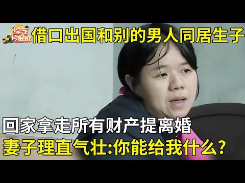 妻子谎称出国,和别的男人同居生子,一年后回家拿走所有财产提离婚,丈夫得知真相将妻子告上法庭【真相纪实】