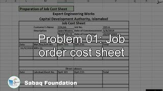 Problem 01: Job order cost sheet