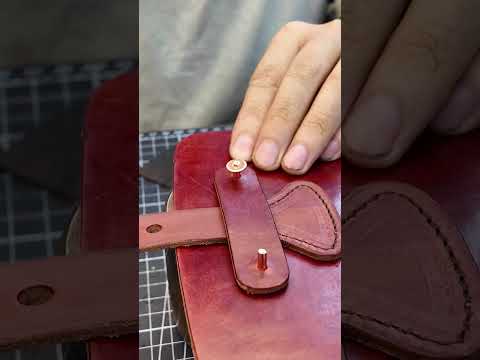 How to use brass rivets #leather #bag #brass #shorts#copper #rivet #leathercraft #diy #bagmaking