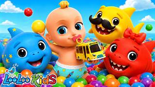 Baby Shark + Johny Johny Yes Papa + Wheels On The Bus Learn Colors with Colorful BALLS - Kids Songs