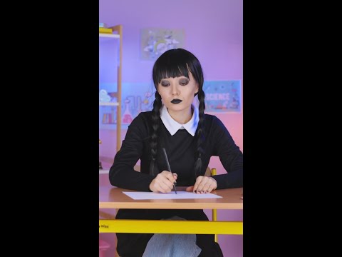 Smart Trick from Wednesday ✏️ on How to Draw a Circle 🔵 #asmr #drawing #wednesday