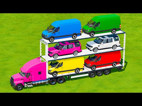 TRANSPORT OF COLORS ! TOYS COLORS CARS TRANSPORTING ! Farming Simulator 22