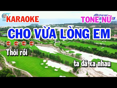 Karaoke Cho Vừa Lòng Em Tone Nữ ( Am ) Nhạc Sống Đồng Sen