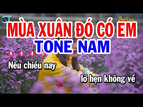 Karaoke Mùa Xuân Đó Có Em Tone Nam ( Em ) Nhạc Xuân Mới 2025 || Karaoke Tuấn Kiệt