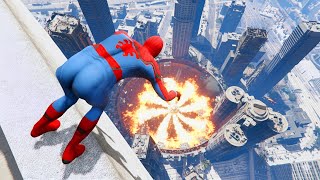 SPIDERMAN CRAZY JUMPS & FALL #2 (GTA 5 Spider-Man Euphoria Ragdolls)