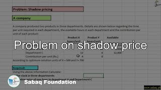 Problem on shadow price